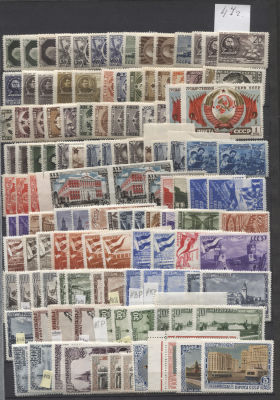 СССР 1947 г. Годовой комплект + растры / выпуски MNH/MH (1 м). ОТЛИЧНАЯ КОЛЛЕКЦИЯ 1947 Г. 