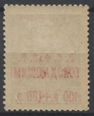 РСФСР 1922 г Надпечатка "Голодающим" Меловая сетка на клеевой стороне Сол 8000 руб MNH. СОЛ 32 - 