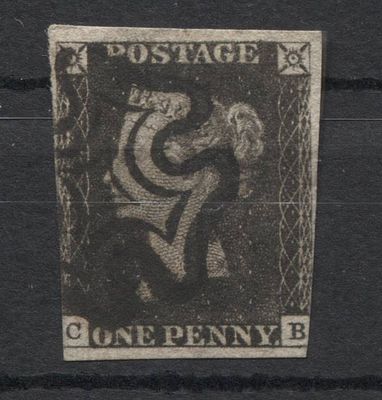 1840 г. Великобритания Черный пенни - первая марка человечества! Кат min 375 фунтов ГАШ