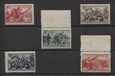1940 г. СССР Присоединение Западных областей Полн сер 5 мар Сол 3000 руб. MNH . СОЛ 724/8