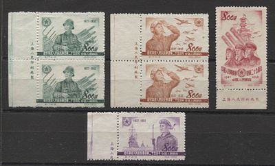 Китай - КНР 1952 г. С 17 25 лет Освободительной армии Полн сер 4 мар + 2 мар MNH. MI 184/7 - 