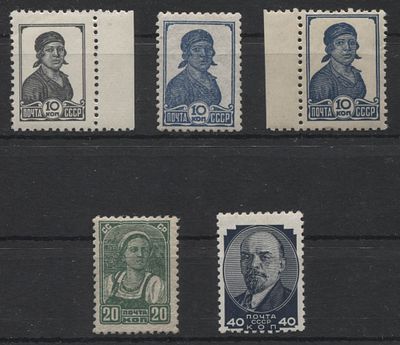 1936/53 гг. СССР Стандарт Полн сер 5 мар Сол 630 руб. MNH. СОЛ 556/9, 556 а