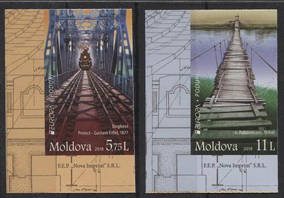 Молдавия 2018 г. Европа Б/З Полн сер 2 мар MNH. MI 1031/32 - Б/З МАРКИ В MICHEL НЕ ОПИСАНЫ 