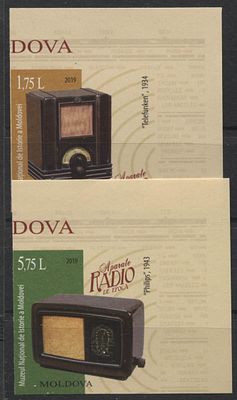 Молдавия 2019 г. Радио Б/З Полн сер 2 мар MNH. MI 1085/6 - Б/З МАРКИ В MICHEL НЕ ОПИСАНЫ 