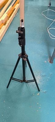 Three Contemporary Portable Photo Studio Light Stands, Adjustable Height. A lot comprising three 