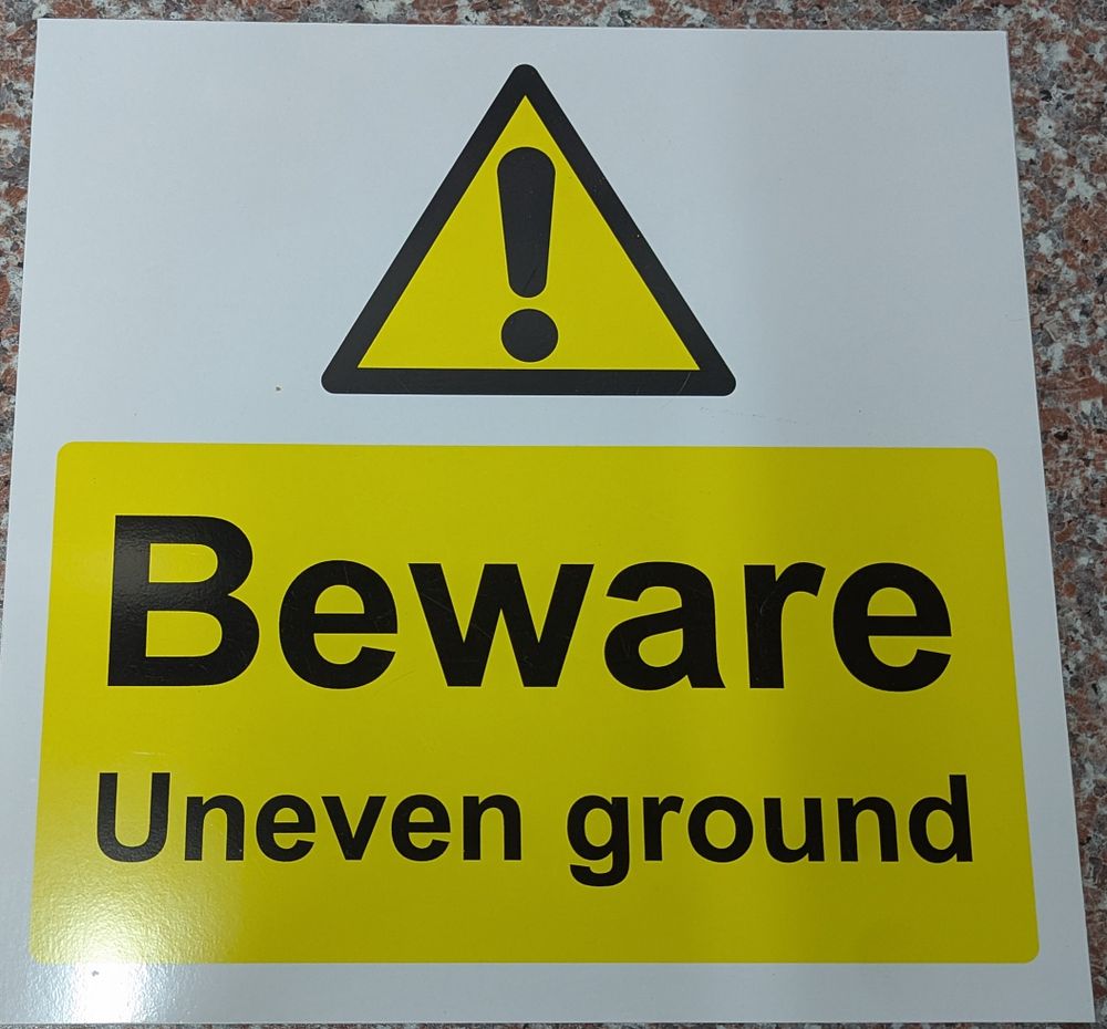 uneven ground square sign 30cm by 30cm