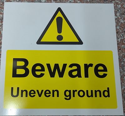 uneven ground square sign 30cm by 30cm