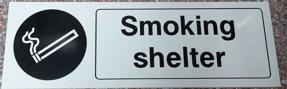smoking shelter sign 45cm by 15cm