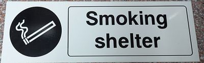smoking shelter sign 45cm by 15cm