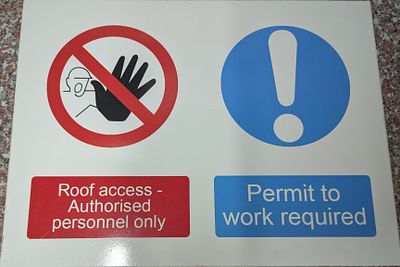 roof access sign 40cm by 30cm