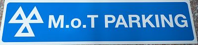 mot parking sign 60cm by 15cm