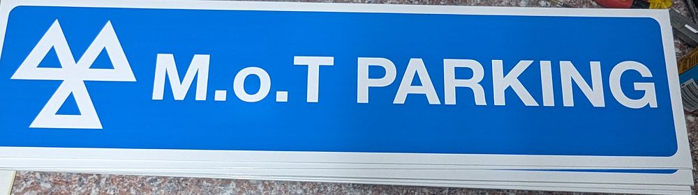 mot parking sign 60cm by 15cm 2