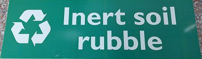 inert soil rubble sign 60cm by 20cm