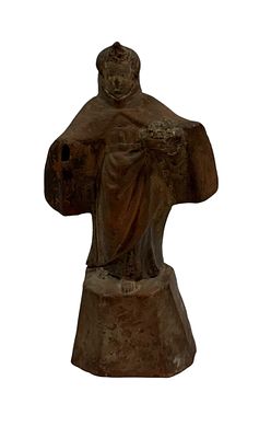 Saint Anthony, clay sculpture. With lack of polychromy and defect. Mafra School. 18th/19th 