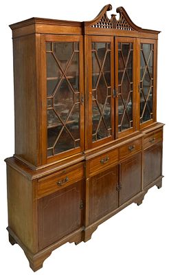 Mahogany dining room cabinet with hawthorn inlays, with four doors, four drawers, two drawer 