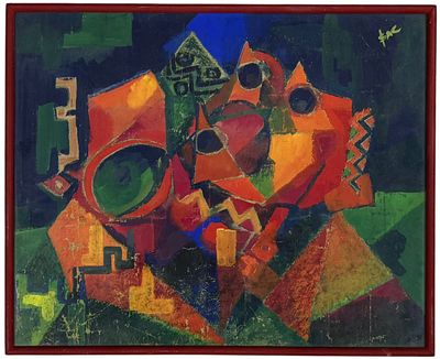 Técnica-mista, Sem título. Ass. SAC. Alt. 0,39 x 0,48.