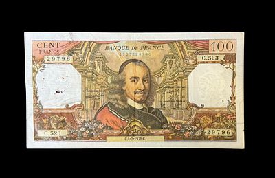 Nota de 100 Francos Franceses de 1971.