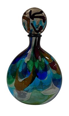 Large bottle, made of Murano glass. Signed. Height 0.445.