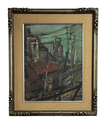 Oil painting on canvas, Untitled. Signed P. SOUKHO (Paul Soukho). Height 0.54 x 0.51.