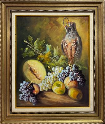 Oil painting on canvas, still life. Signed: Jos&eacute; Vicente Pirra. Height: 0.50 x 0.40.