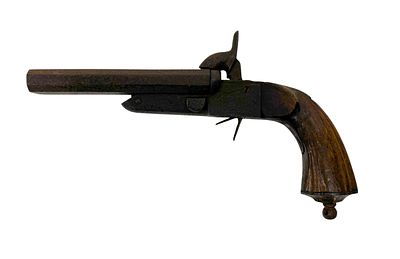 Antique double-barreled pistol. Comp. 0.225.