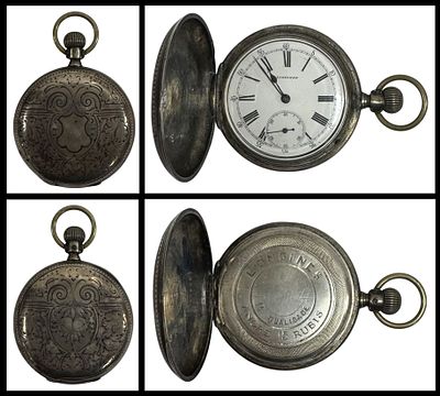 Antique Longines pocket watch, Roman numeral dial, 800 silver case. Gold Medal – Paris, 1878. 