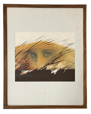 Painting, mixed media, Untitled. Signed by ISABEL PENA 81. Height 0.24 x 0.19.