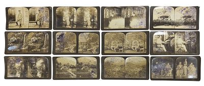 12 stereoscopic photographs of the Russo-Japanese War of 1905.