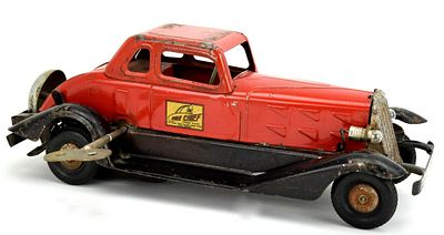 Vintage Hoge Pressed Steel Girard Fire Chief Car Windup. Vintage Hoge Fire Chief Car Pressed 