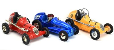 Lot 3 NYLINT DIECAST MITE RACE CAR THIMBLE DROME. Lot of 3 Nylint Thimble Drome Reproduction 