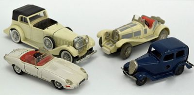 Lot 4 Vintage Cars Tecno Schuco Rio Tri-Ang. Great lot of 4 vintage metal cars. all in very good 