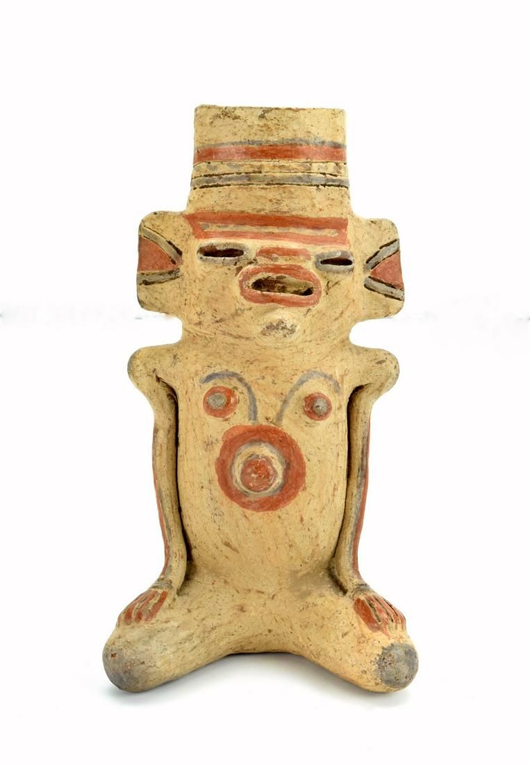 Pre Columbian Polychrome Pottery South American Vessel. Up for the auction is a very fine 