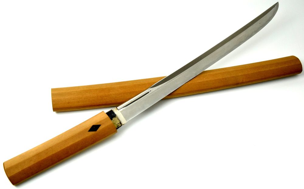 Antique Japanese Wakizashi Sword in Shirasaya. Antique Wakizashi Sword in Shirasaya. Old blade. 