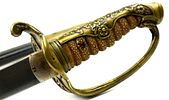Rare EARLY Japanese Navy CUSTOM Mounted Samurai Kyu-gunto Sword w/1600s A.D. Signed Blade. Image - 15