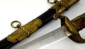 Rare EARLY Japanese Navy CUSTOM Mounted Samurai Kyu-gunto Sword w/1600s A.D. Signed Blade. Image - 25