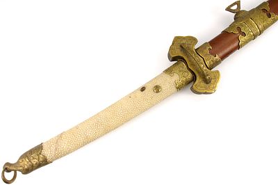 Rare Large 30.5 inches Nagasa Japanese Samurai TACHI Sword with Elephant Head Pommel ~ Signed 
