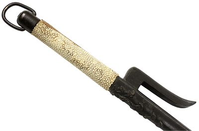 Scarce Solid Bronze 17th-19th C. Japanese Samurai Japanese Samurai KABUTOWARI Sword & Helmet 