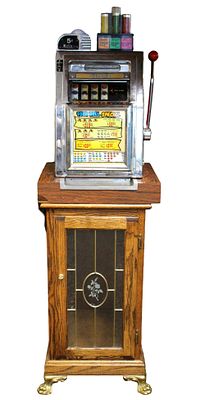 Vintage Mills Four Reel Special 5 Cents Slot Machine Overland Casino. Vintage Mills 