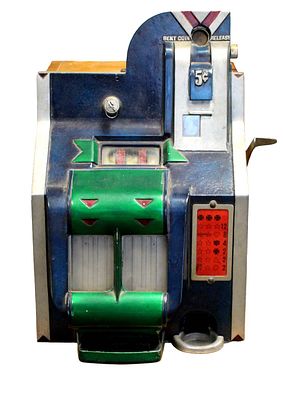 Vintage Mills QT - Chevron 5 Cent Slot Machine c.1930's. C. 1930's The Mills Novelty Co. 