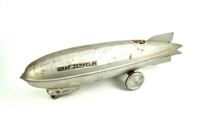 Rare Large Vintage Steelcraft Graf Zeppelin Pull Toy. Toy airship manufactured by Steelcraft 