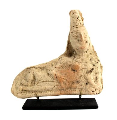 Rare Early Etruscan Terracotta Banqueteer. Etruria, ca. 500 to 264 BCE, likely earlier in the 