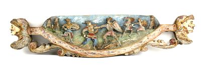Early 19th-Century Decorative Sicilian Antique Folk Art Carved Wood Panel. An early 19th-century 