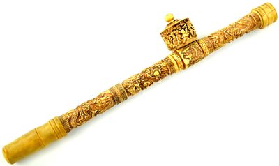 Very Nice Antique Chinese Ox Bone Carved Smoking Pipe with dragons. Very Nice Antique Chinese Ox 