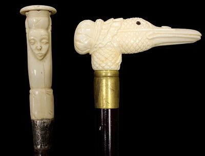 Lot of Two Nicely Decorated Canes Walking Sticks. Lot of Two nicely decorated Canes Walking 