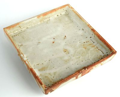 Kitaoji Rosanjin Square Glazed Stoneware Dish. A square glazed stoneware dish Kitaoji Rosanjin 
