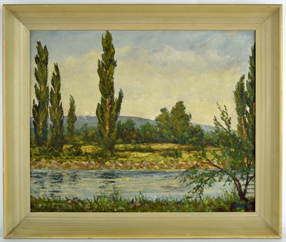 American/German Hans Ressdorf Oil On Canvas Landscape Painting
