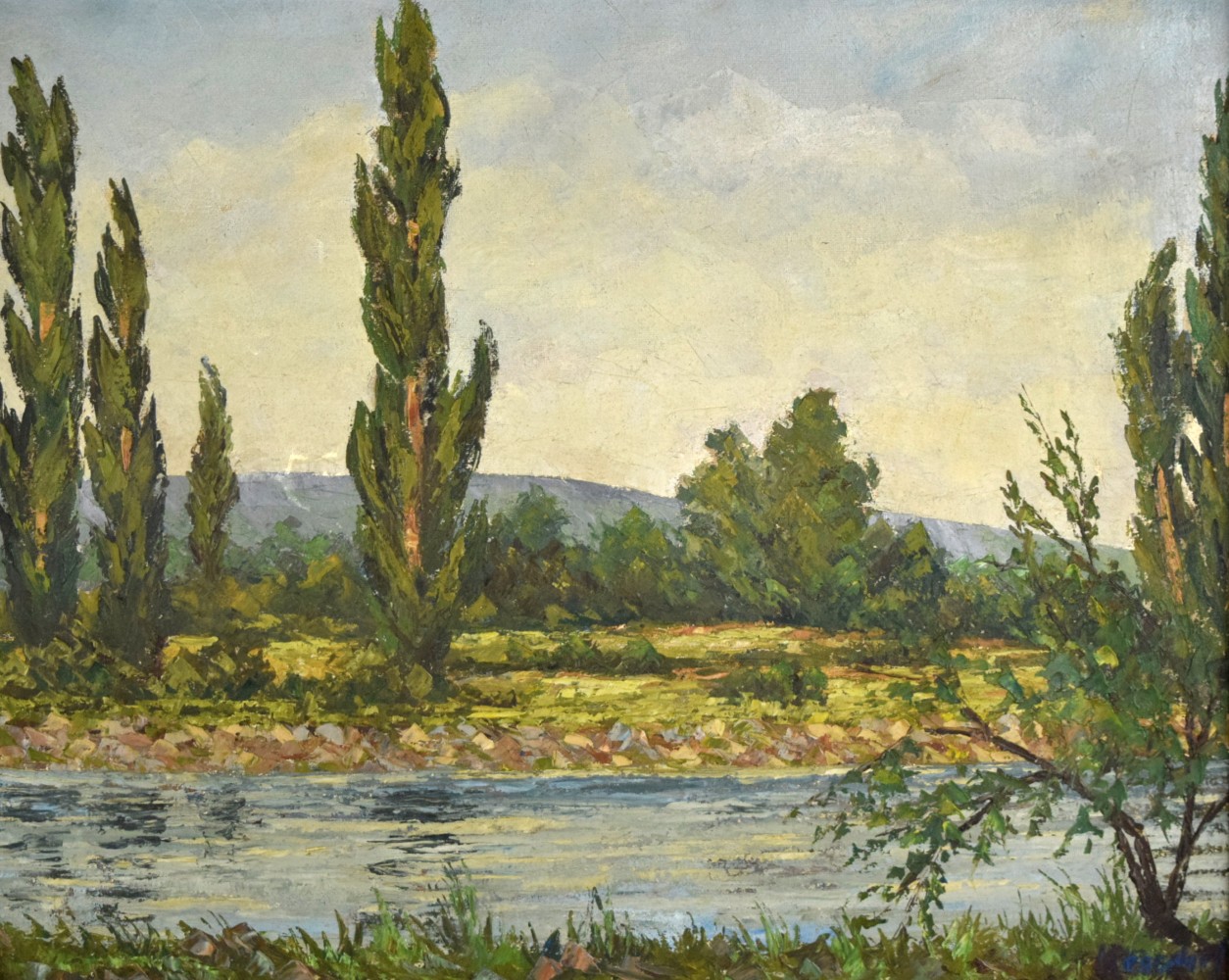 American/German Hans Ressdorf Oil On Canvas Landscape Painting