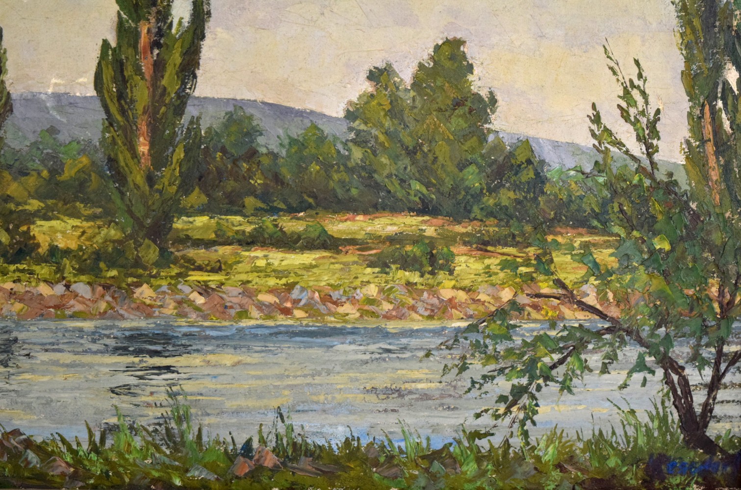American/German Hans Ressdorf Oil On Canvas Landscape Painting