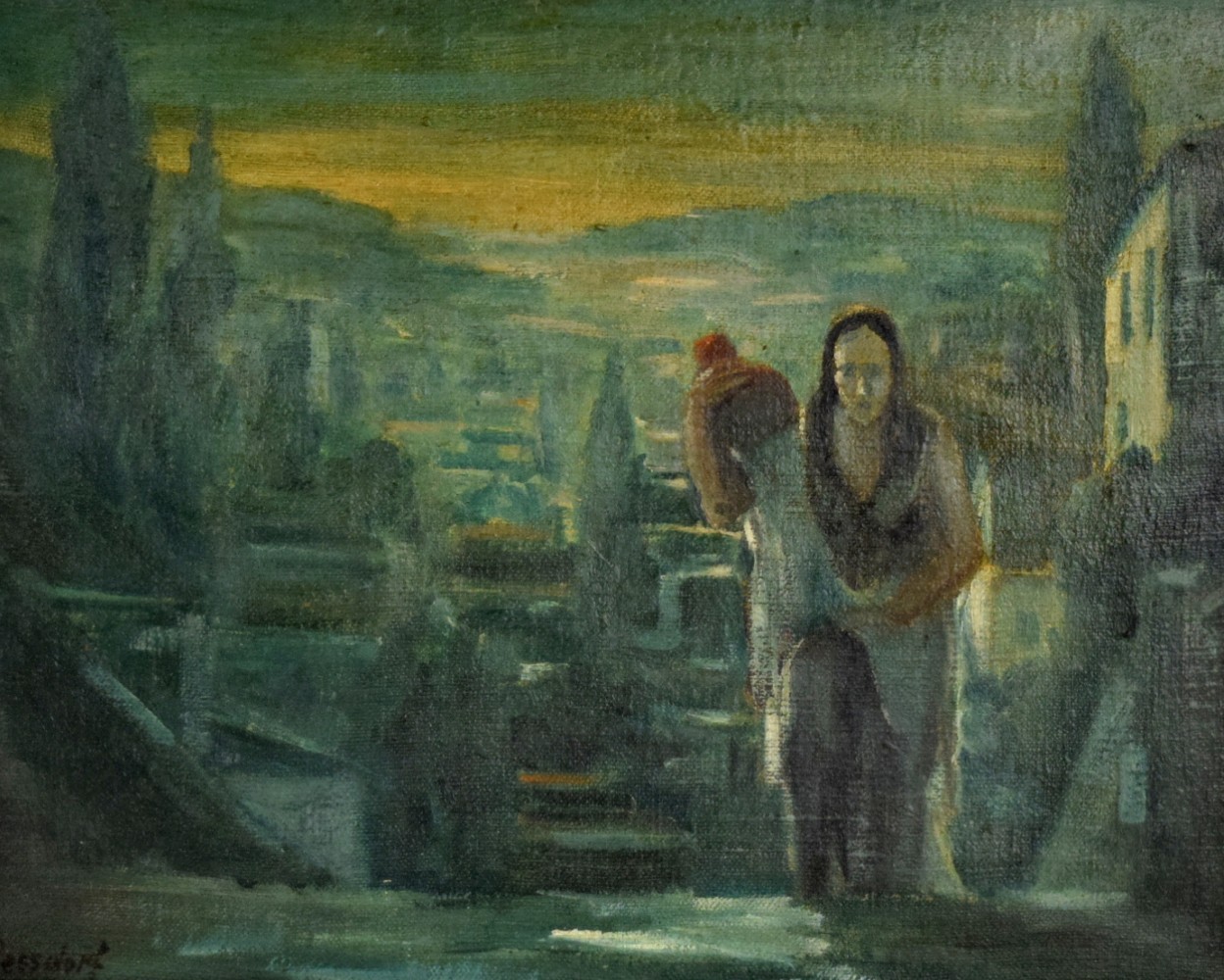 American/German Hans Ressdorf Oil Painting