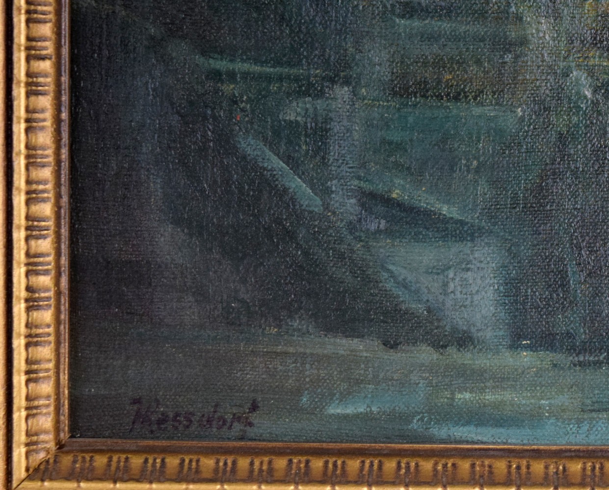American/German Hans Ressdorf Oil Painting